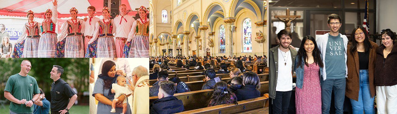 A collage of Catholic themed photo ideas.