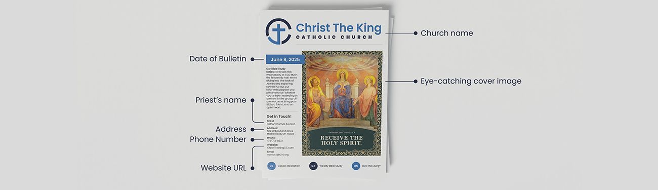 Sample Catholic church bulletin cover 