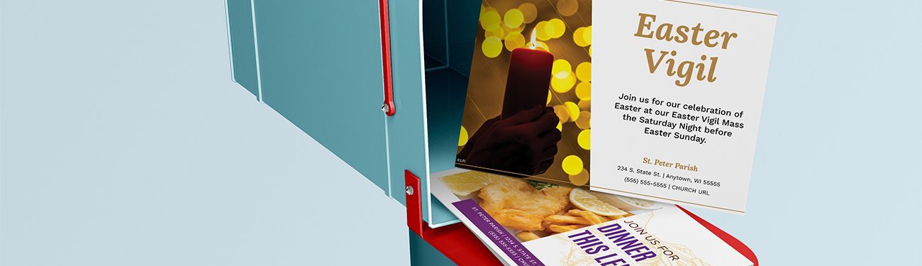 A box with a candle and a sign that says 