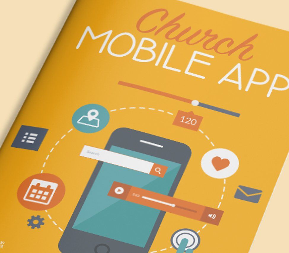 A yellow cover with the title The Mobile Church App.