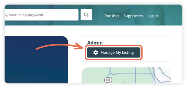 An arrow pointing to the Manage Publications link which is circled.