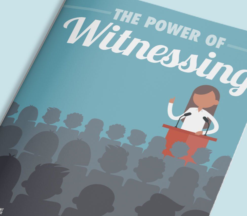 A blue cover with the title The Power of Witnessing.