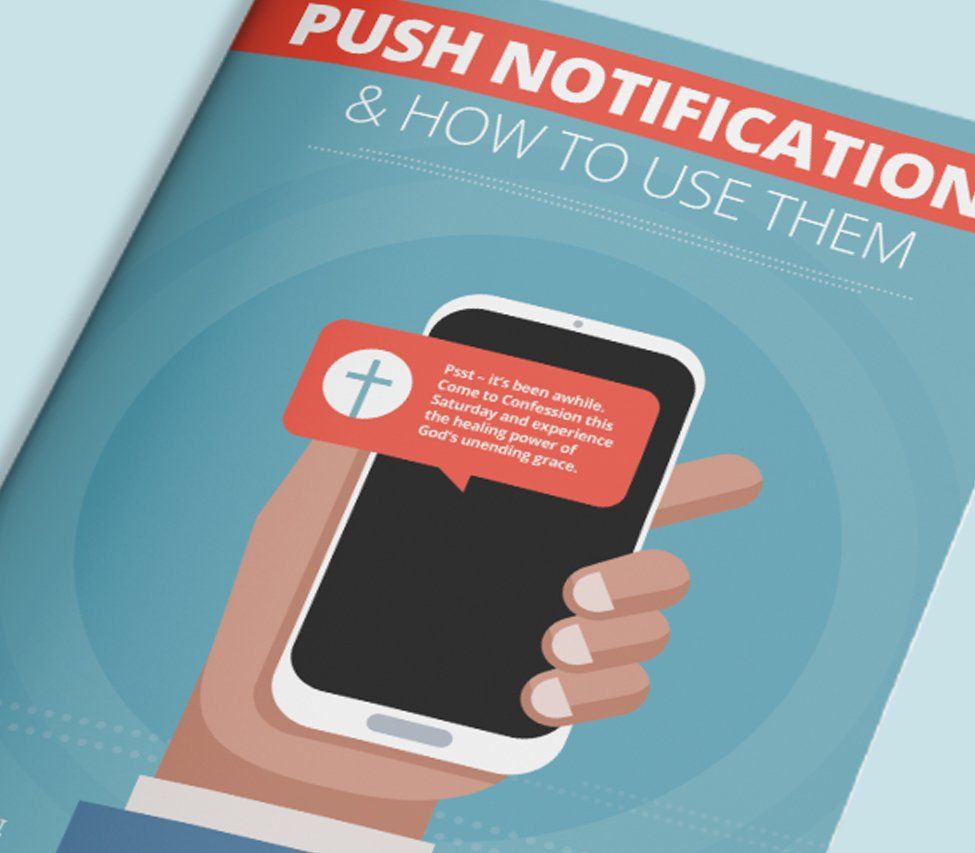 A blue cover with the title Push Notifications & How to Use Them.