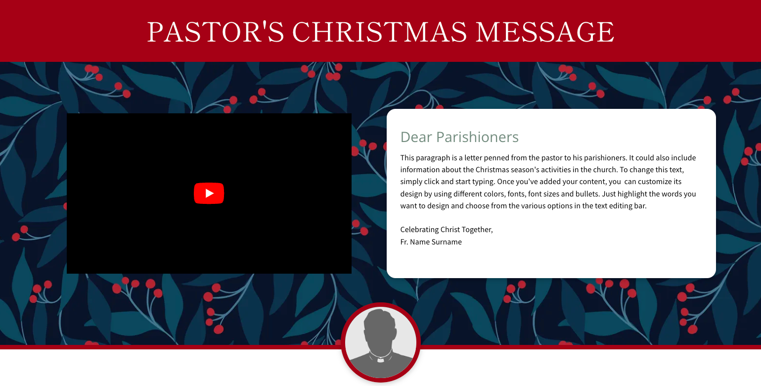 A picture of a pastor 's christmas message