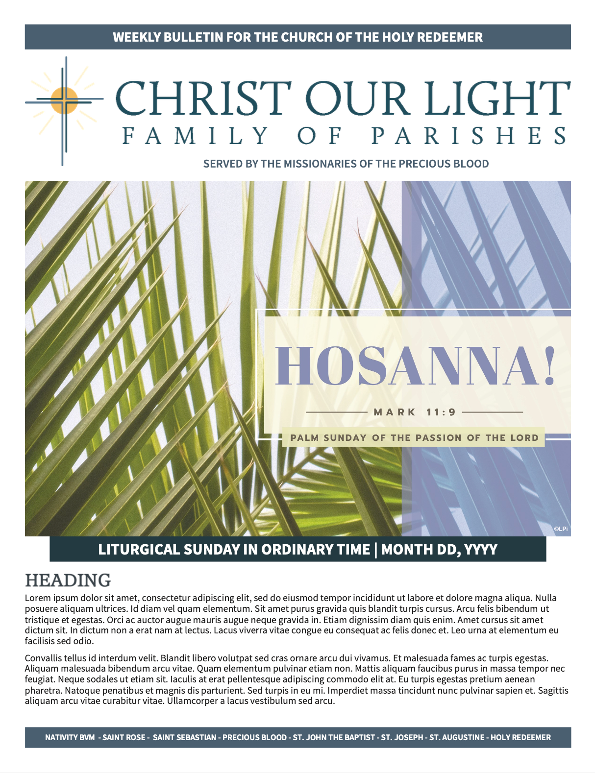 It is a weekly bulletin for the church of the holy redeemer.