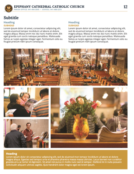 A page from a bulletin for an episcopal cathedral catholic church.