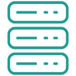 A line drawing of a server icon.