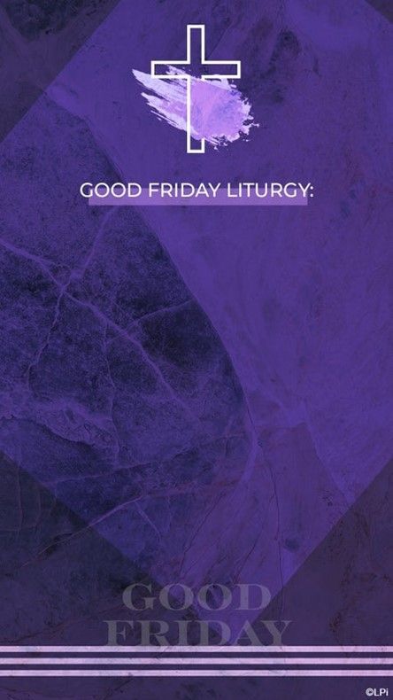 A purple background with a cross and the words Good Friday.