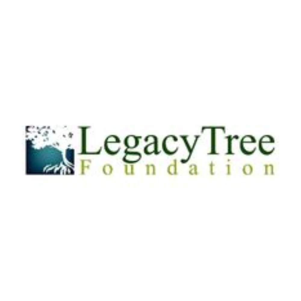 A logo for the legacy tree foundation with a tree on it