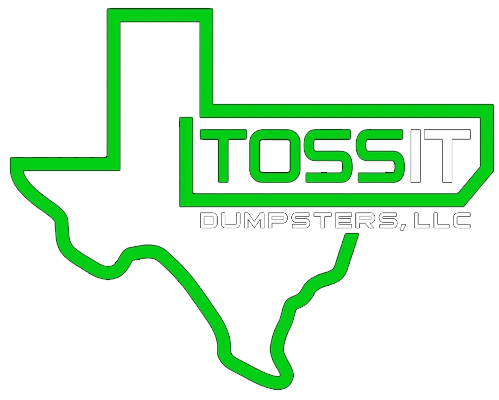 Toss It Dumpsters Green and White Logo