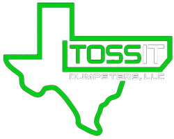 Toss It Dumpsters Green and White Logo