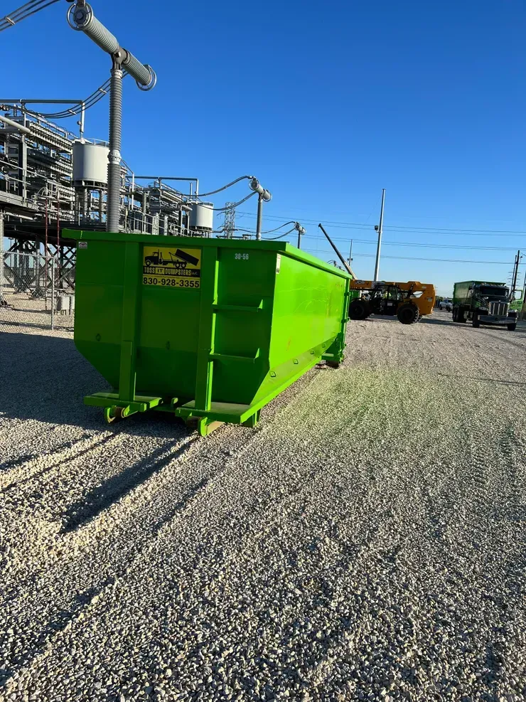 dumpster rental on construction site in New Braunfels