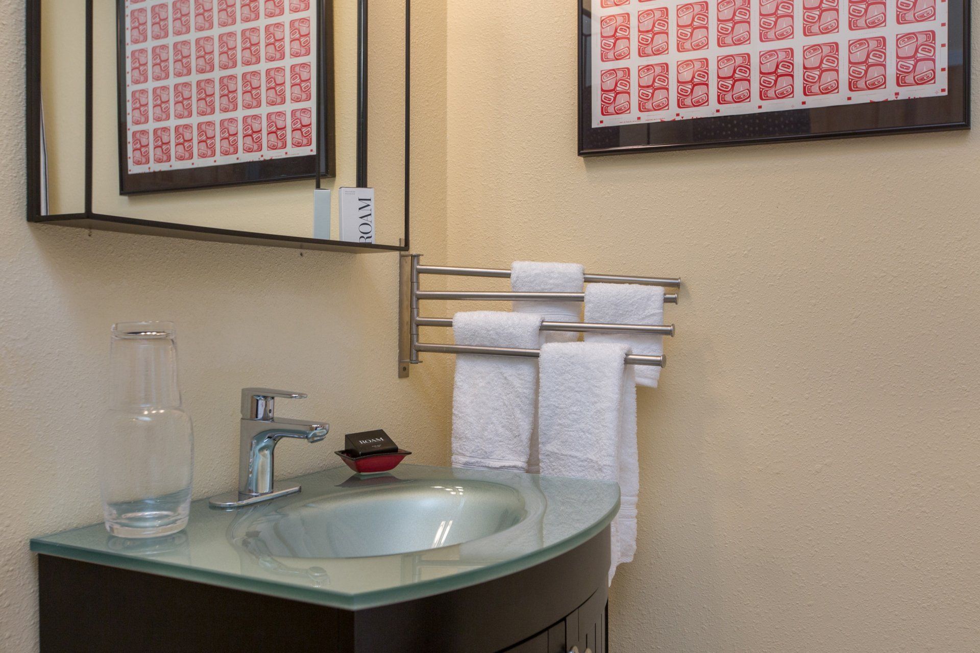 Bear Mountain deluxe double room in Bell In The Woods B&B in Alaska. Private bathroom.