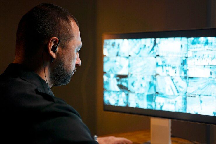 A Man Is Looking At A Computer Screen In A Dark Room - Security in the Top End, NT