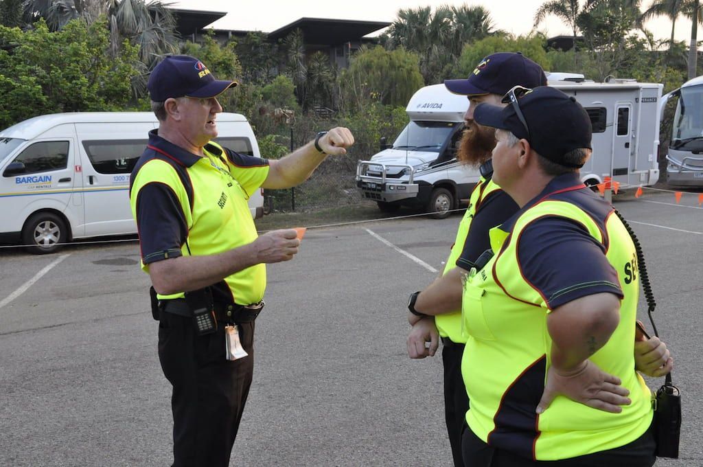 A Group Of Security Guards Standing In A Car Park - Comprehensive Security Services in Darwin, NT