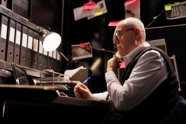 A Man Is Sitting At A Desk Talking On A Cell Phone - Book a Security Audits in Darwin, NT