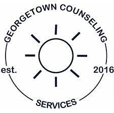 Georgetown Counseling Services logo with sun icon, est. 2016, in black on white
