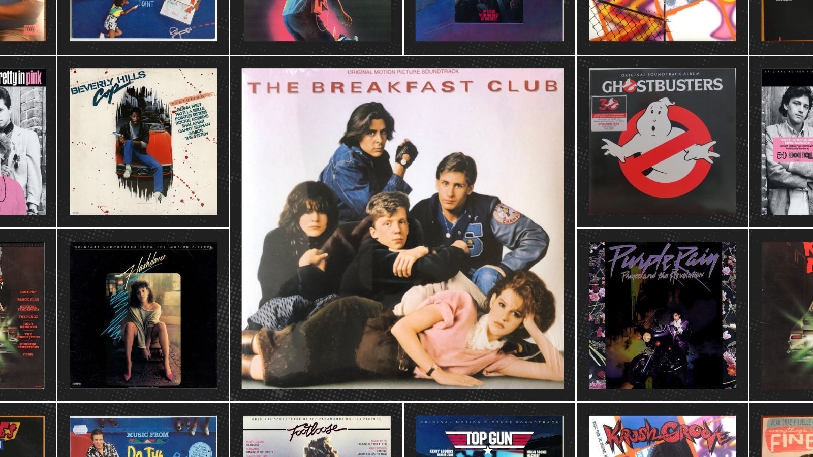 Album covers from the 1980s, including