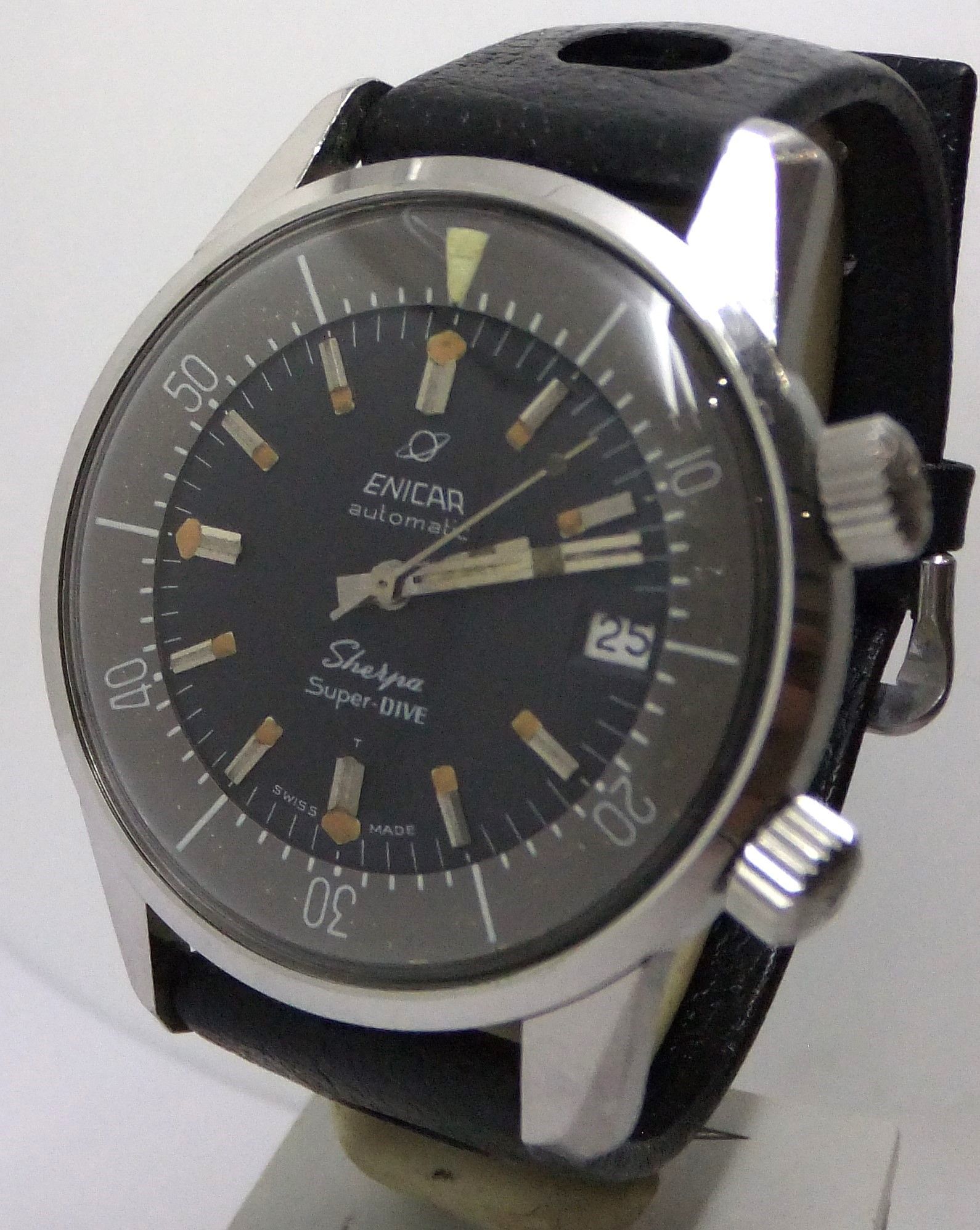 Enicar Sherpa 600 Super-Dive 
(Rare Tropical Dial) Automatic Movement Watch.