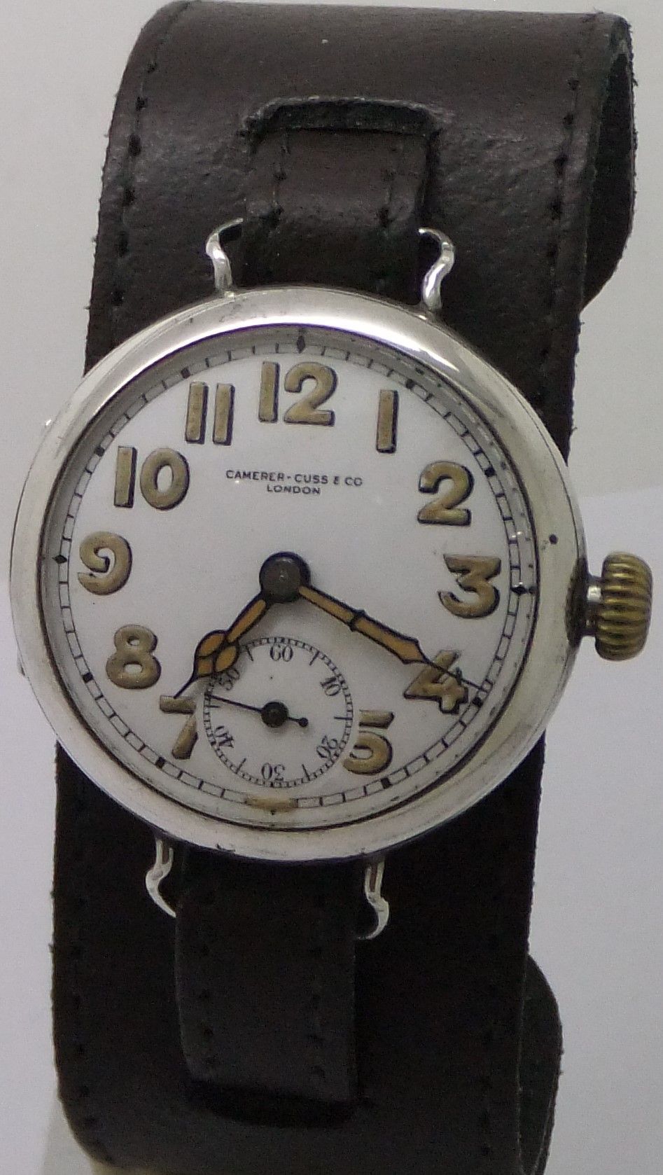 Vintage Silver cased hallmarked 1915 `Trench` Watch Camerer-Cuss and Co. London Mechanical movement.