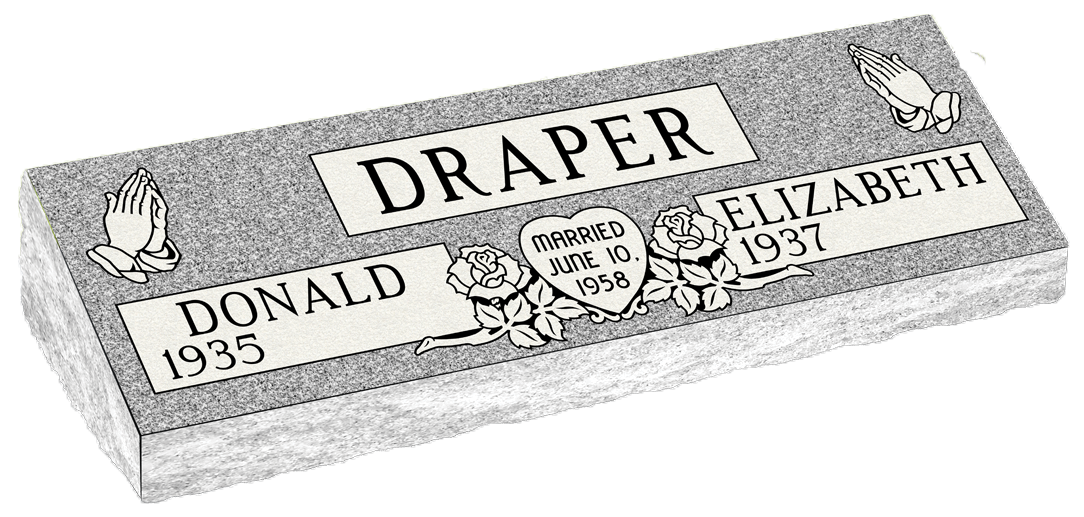 Vintage Draper matchbook with ornate floral design and names Donald and Blanche.