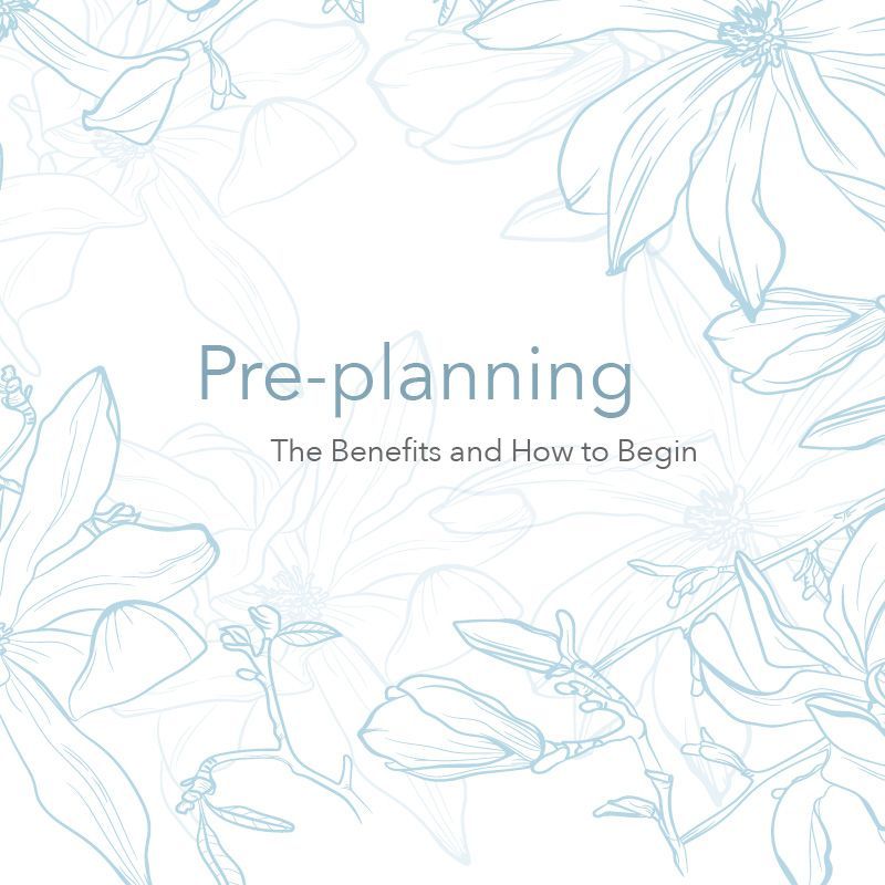 Floral pastel title slide reading “Pre-planning” with subtitle “The Benefits and How to Begin”