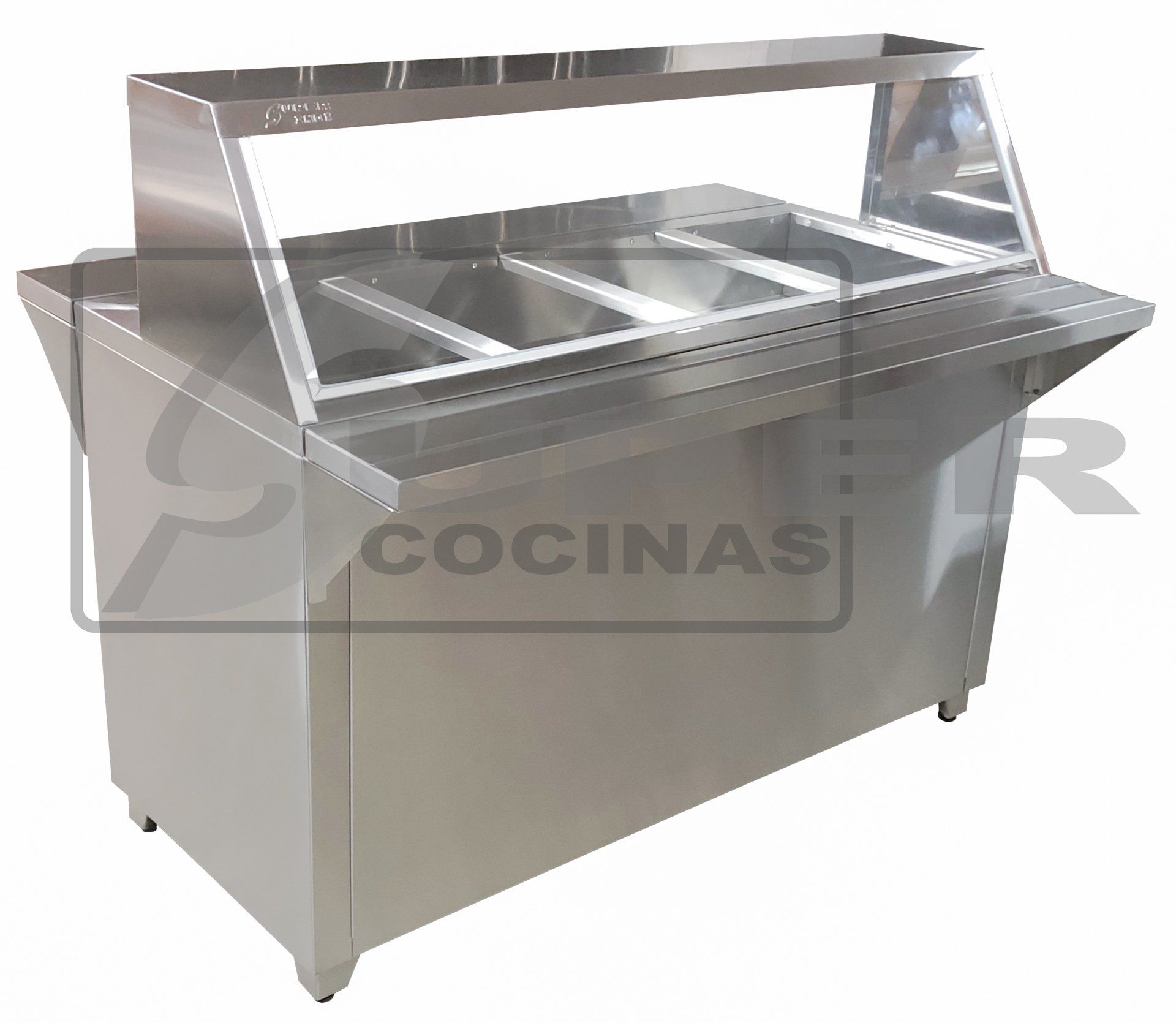Súper Cocinas - mesa caliente 4 puestos full Inox