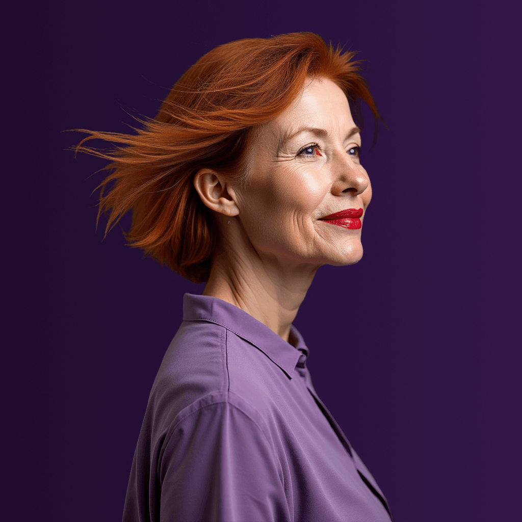 Verticale blauwe, oranje en witte strepen vullen het kader.
