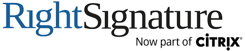 RightSignature logo. Blue text 