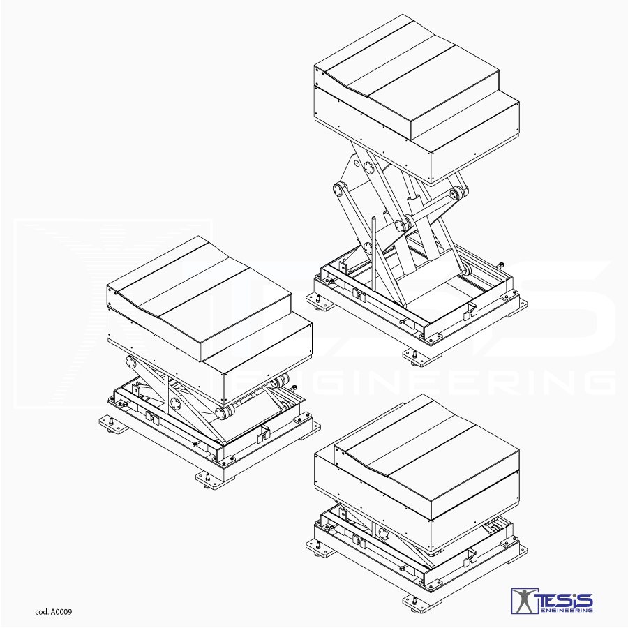 Tavola elevatrice per coil, piattaforma elevatrice semovente per coil, sollevatore a pantografo per coil, piattaforma di sollevamento con piano a culla , movimentazione coils, tavole elevatrici speciali | Tesis