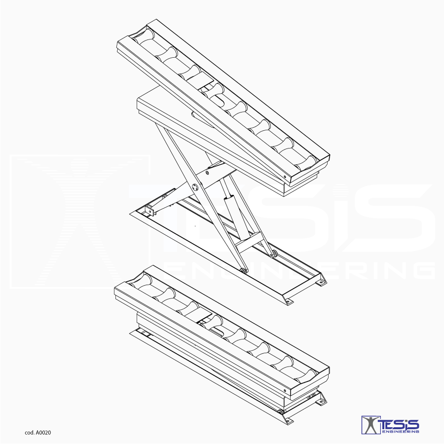 Piattaforma di sollevamento con rulliera ribaltabile, tavola elevatrice con piano ribaltabile a rulli, piattaforme elevatrici a pantografo, tavole elevatrici industriali, ribaltatori a pantografo, inclinatori per bobine, Tavole elevatrici conveyor | Tesis