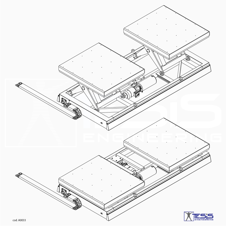 Piattaforma elevatrice doppia semovente, piattaforma di sollevamento a pantografo, tavola elevatrice, pedana di sollevamento, sollevatore a pantografo, tavole elevatrici mobili, piattaforme elevatrici industriali | Tesis