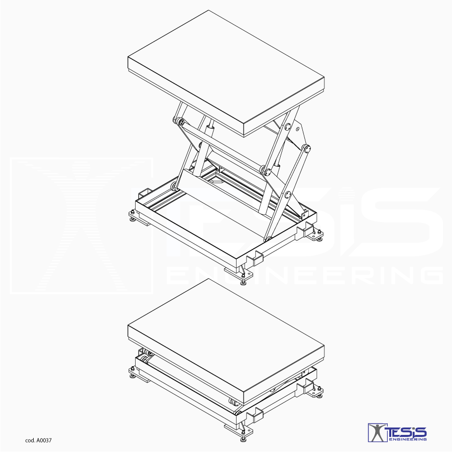 Tavola elevatrice a doppia forbice, piattaforma di sollevamento industriale, piattaforma elevatrice a pantografo, tavola elevatrice industriale, pedana di sollevamento a forbice | Tesis