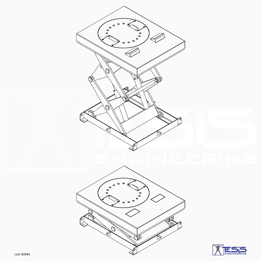 Piattaforma di sollevamento girevole per bobine, tavola elevatrice con tavola girevole, tavola elevatrice girevole, piattaforma elevatrice a pantografo per bobine, movimentazione bobine, movimentazione coils, sollevatore a pantografo per bobine, pedana di sollevamento con pianale girevole | Tesis