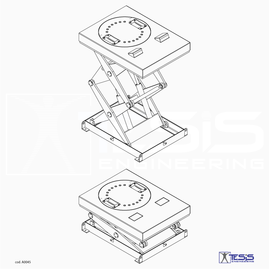 Piattaforma di sollevamento girevole per bobine, tavola elevatrice con tavola girevole, tavola elevatrice girevole, piattaforma elevatrice a pantografo per bobine, movimentazione bobine, movimentazione coils, sollevatore a pantografo per bobine, pedana di sollevamento con pianale girevole | Tesis