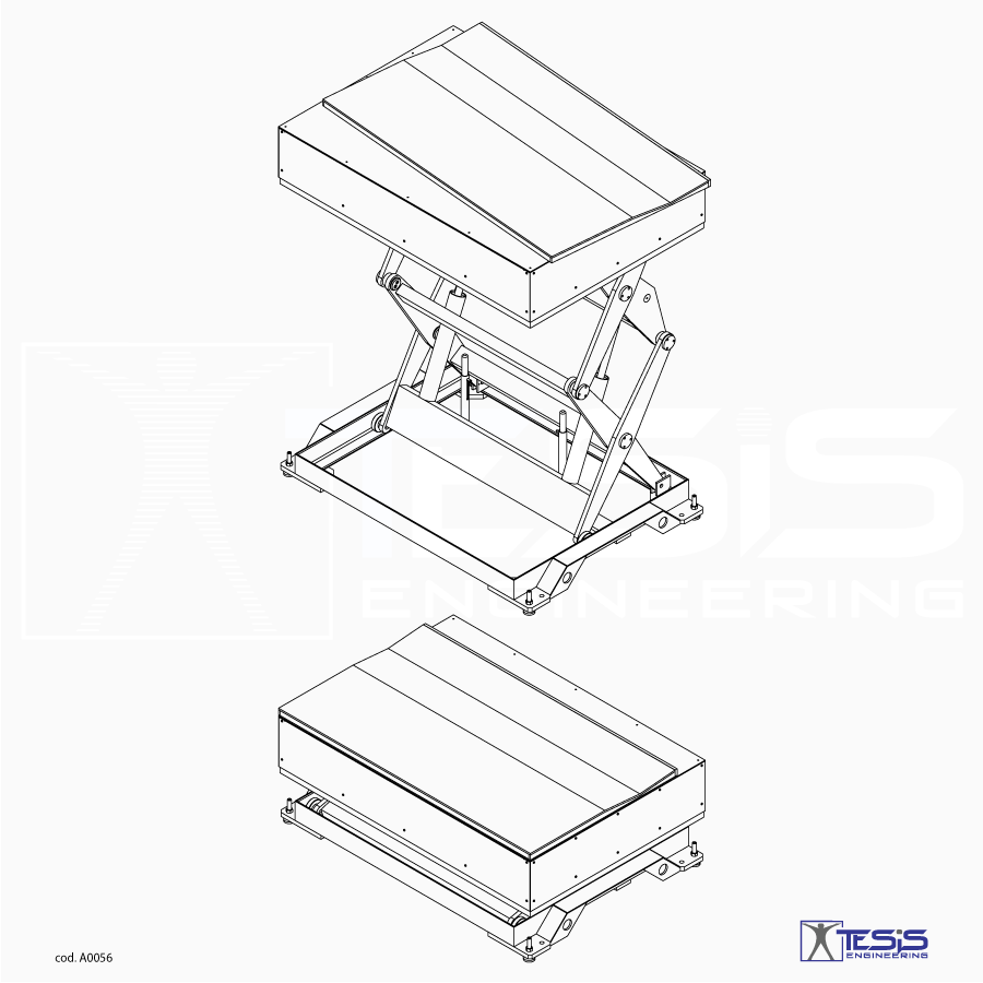 Piattaforma di sollevamento con pianale a culla, tavola elevatrice con culla mobile, movimentazione bobine, pedana di sollevamento per bobine, sollevatore a pantografo, piattaforma elevatrice industriale | Tesis