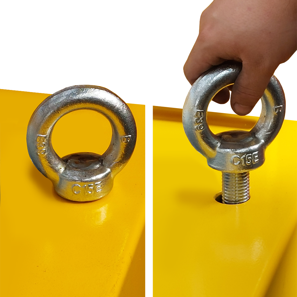 Lift table handling eyebolts