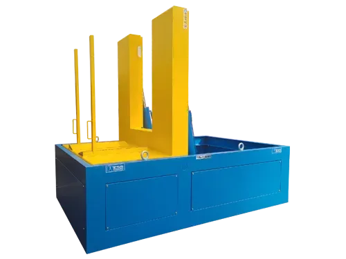 coil tilter, coil upender, u shaped tilter for coils of variable dimensions, upender with adjustable coil holds