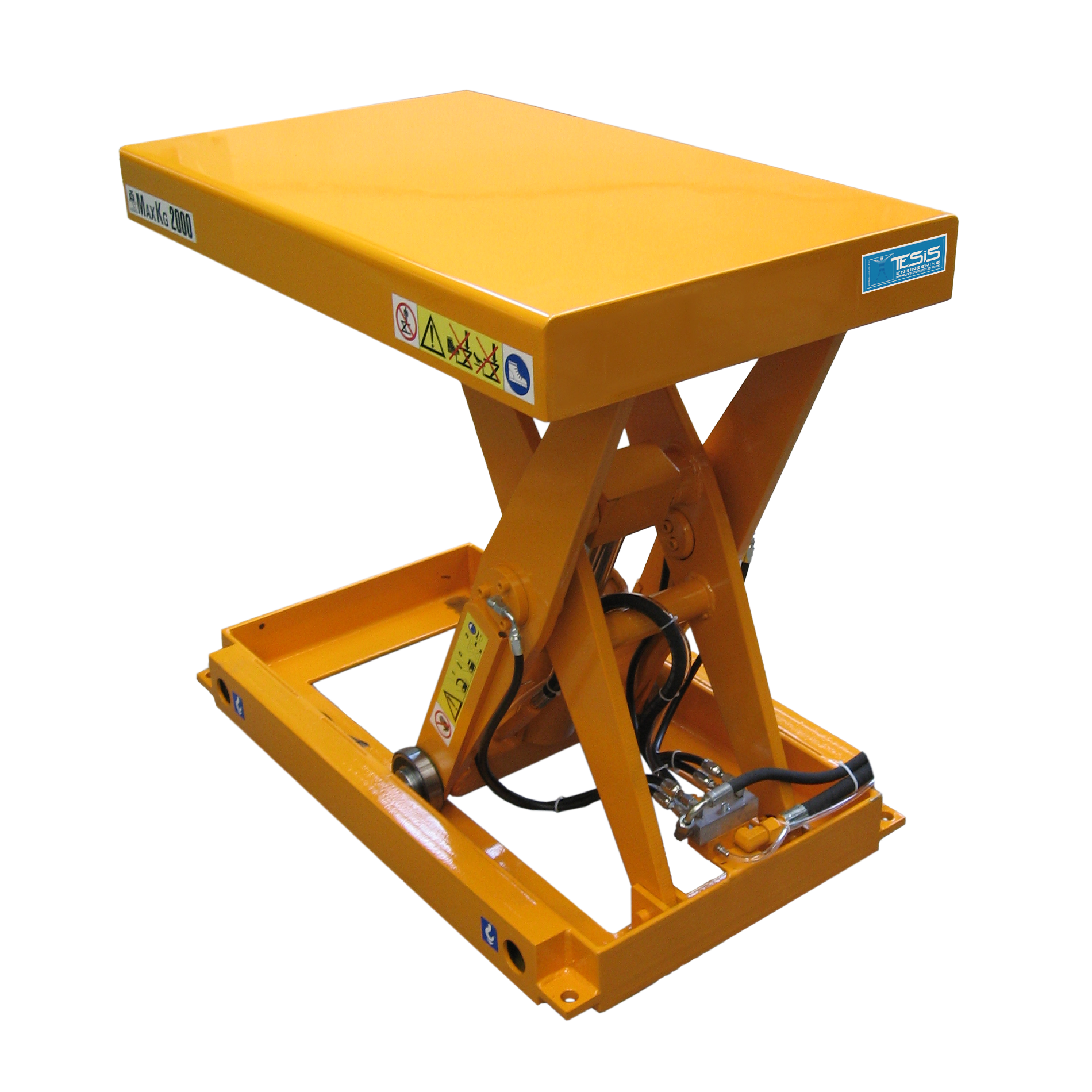 Tavola elevatrice a pantografo con sistema di lubrificazione automatica degli snodi per utilizzo industriale intensivo | Tesis