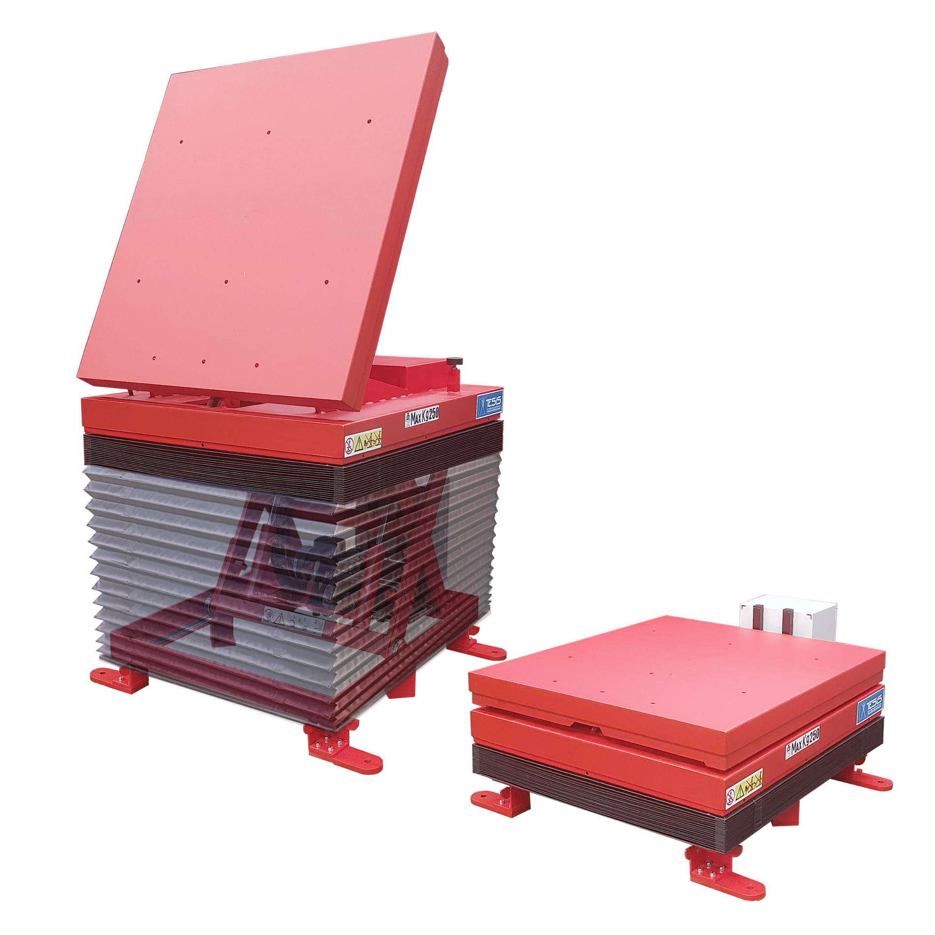 Piattaforma elevatrice basculante fissa, con piattaforma ribaltabile e base inforcabile - Inclinatori e posizionatori industriali - tavole elevatrici ribaltanti - sollevatori a pantografo ribaltabili - tavole elevatrici - piattaforme di sollevamento a pantografo -piattaforme elevatrici industriali