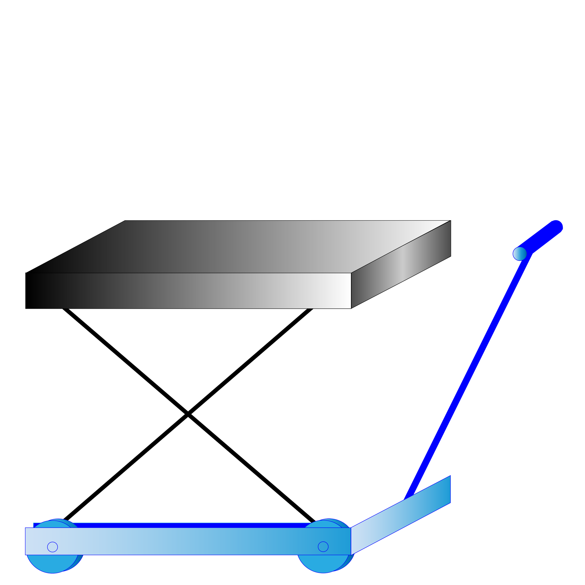 Tavola elevatrice con base mobile su ruote