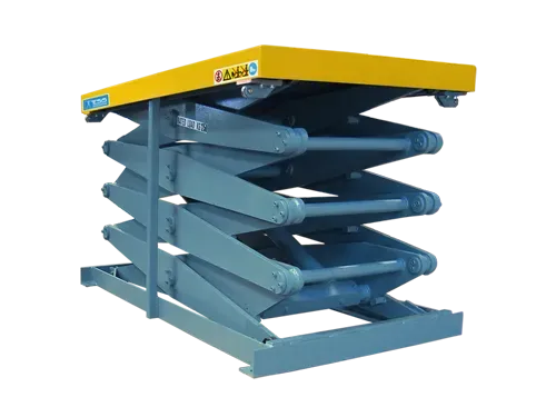 Tavola elevatrice a pantografo multiplo per corse elevate con rulli laterali di guida antisbandamento  | Tesis