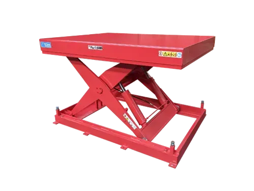 Tavola elevatrice industriale a pantografo singolo con colonnine di supporto per stabilizzazione piattaforma chiusa | Tesis