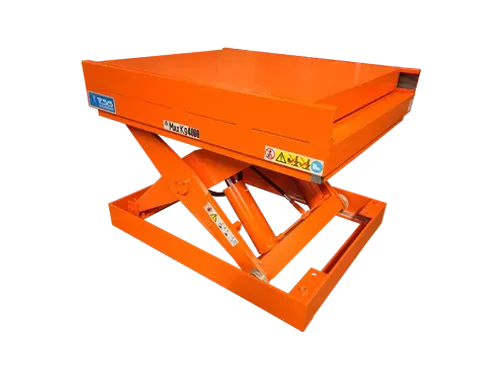 Piattaforma di sollevamento con piano scorrevole, tavola elevatrice con piattaforma mobile, sollevatore a pantografo, Tesis