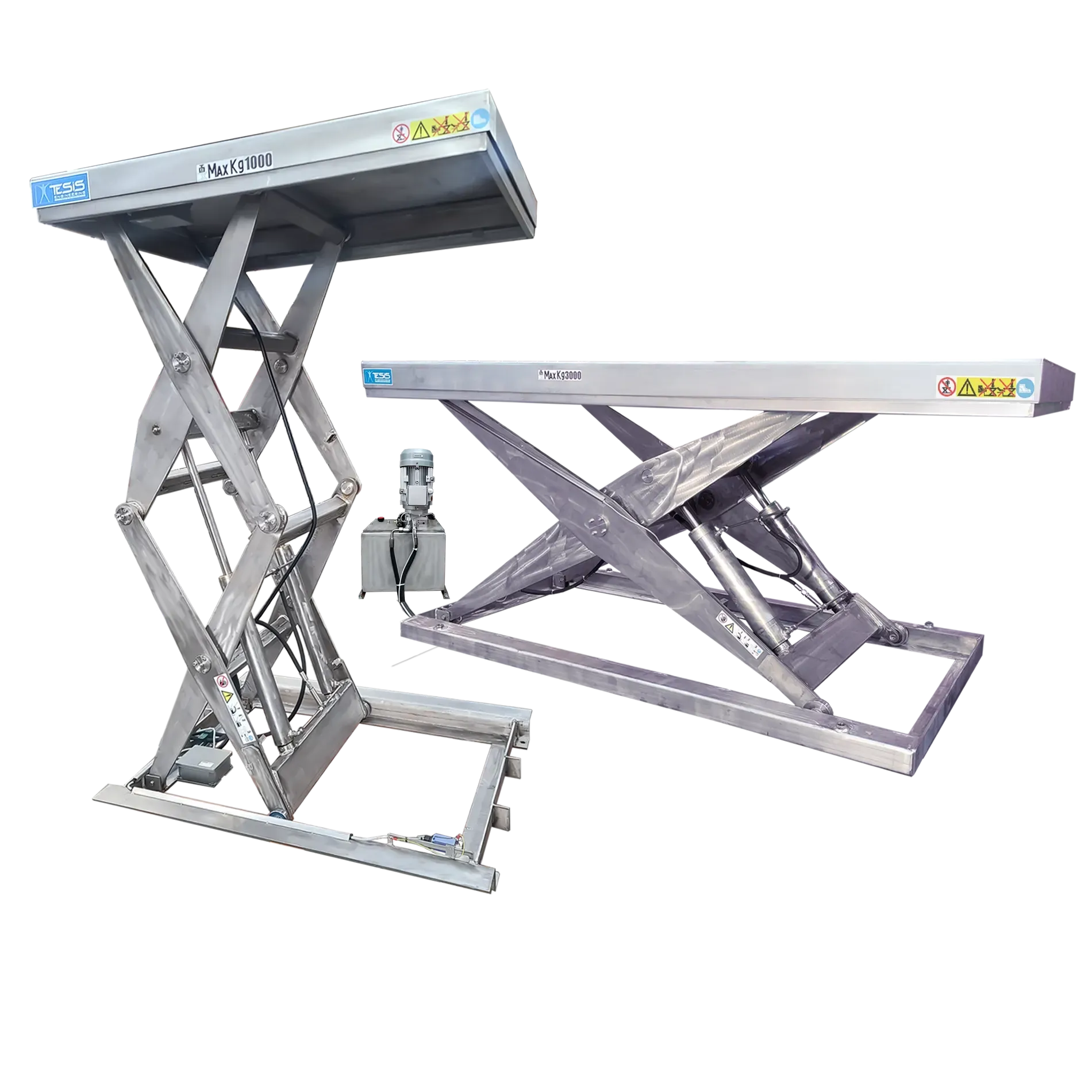 Piattaforma elevatrice a pantografo in acciaio inox per ambienti industriali con requisiti igienici | Tesis