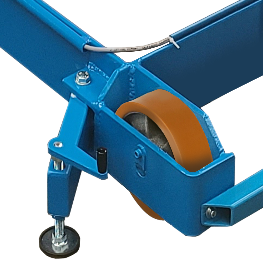 Lift table wheeled base with stabilizers