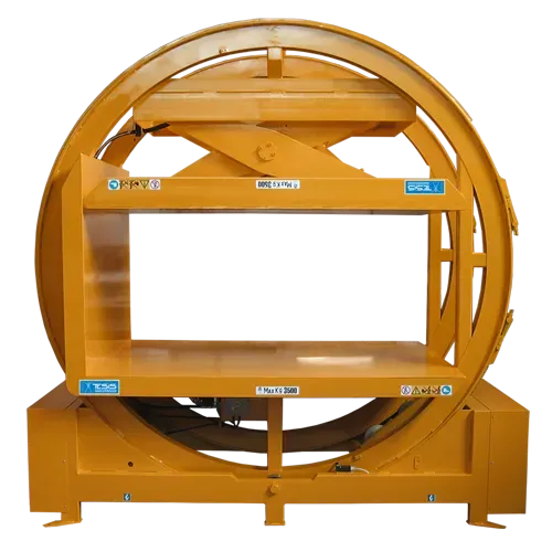 360° Pile turner for pallet change of paper and cardboard piles