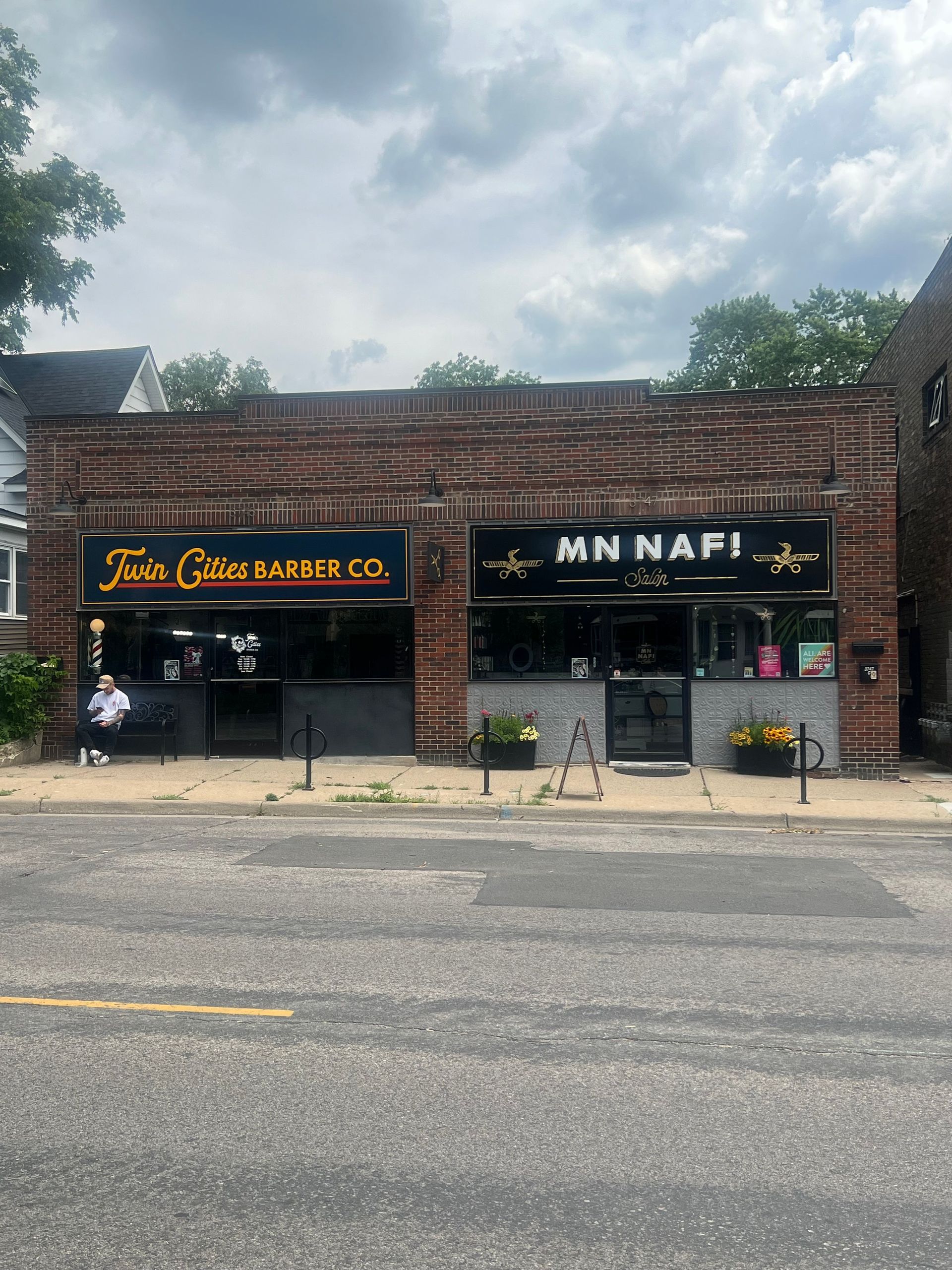 Two adjacent storefronts: