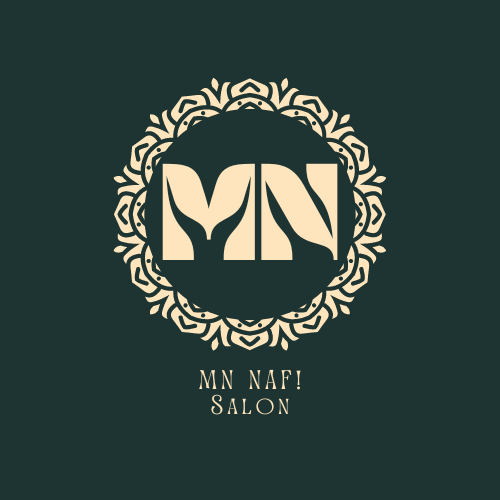 A logo for a salon called mn naf salon