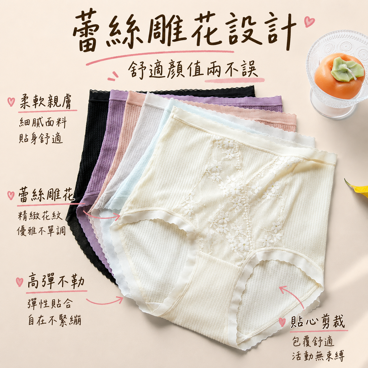 收腹大碼輕薄透氣蕾絲高腰內褲